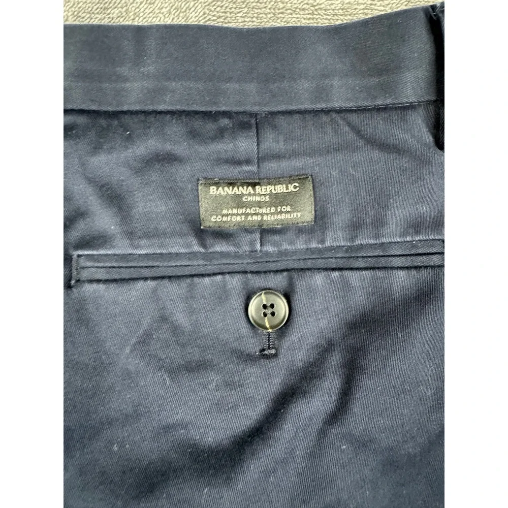 Banana Republic Chino Mens 36x30 Navy Fulton Tailoring+ Rapid Movement Stretch